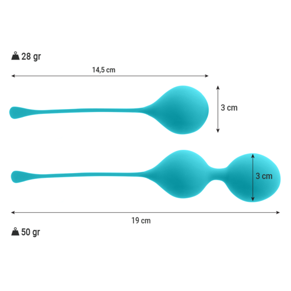 Intense Kendall Pack — Kegel Balls, Silicone, Blue — Ben Wa Balls — view 2