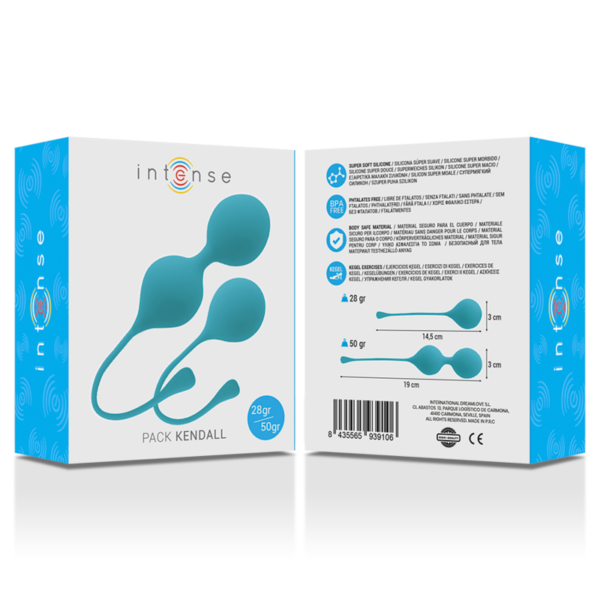 Intense Kendall Pack — Kegel Balls, Silicone, Blue — Ben Wa Balls — view 3