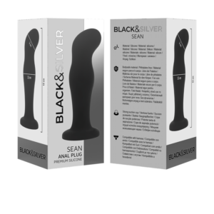 Black & Silver Sean — Butt Plug, Silicone, Black — Anal — view 4