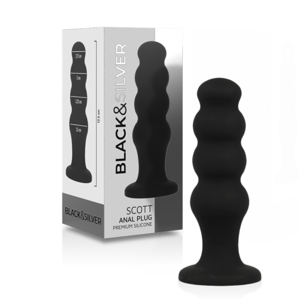 Black & Silver Scott — Butt Plug, 12.5 cm, Black — Anal — view 5