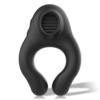 Black & Silver Licking — Vibrating Cock Ring, Rechargeable — Cock Rings
