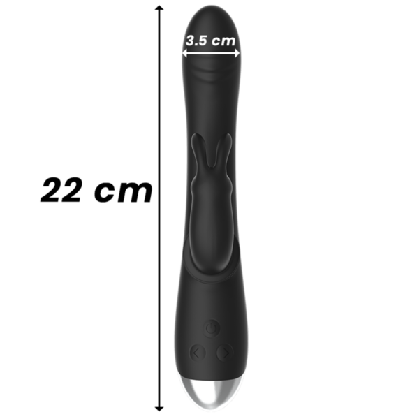 Black & Silver Adam — Rabbit Vibrator, Rechargeable — G-Spot Vibrators — view 9