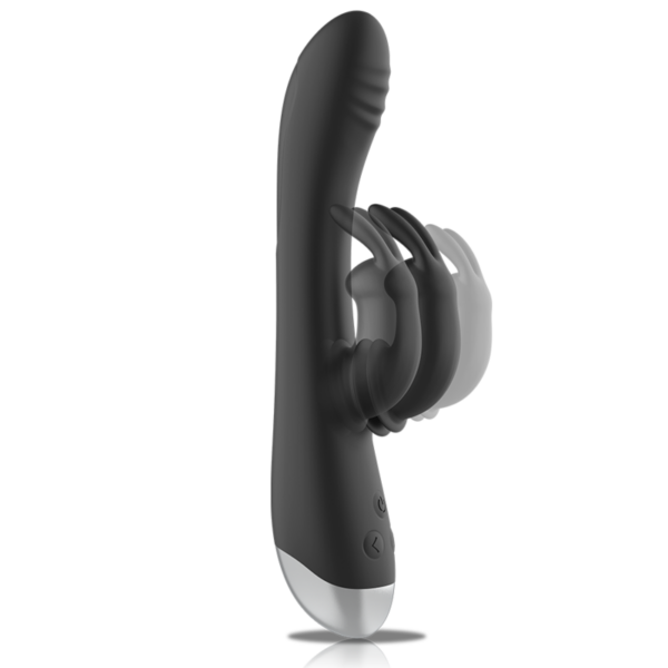 Black & Silver Adam — Rabbit Vibrator, Rechargeable — G-Spot Vibrators — view 5