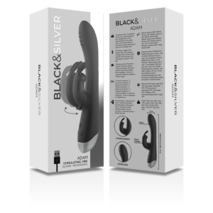 Black & Silver Adam — Rabbit Vibrator, Rechargeable — G-Spot Vibrators — view 2