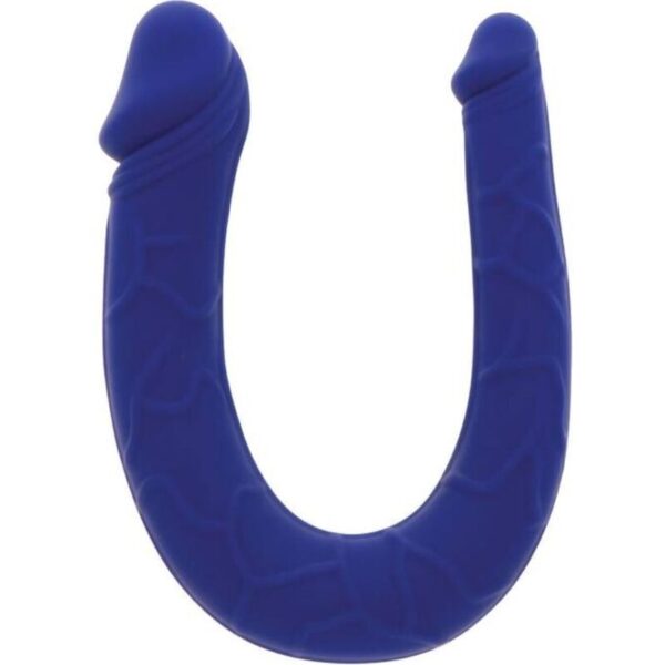 Get Real Realistic Mini — Double-Ended Dildo, Silicone, Blue — Anal