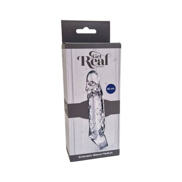 Get Real Medium — Penis Extension Sleeve, Transparent — Penis Accessories — view 2