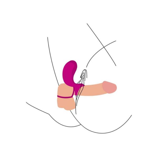 Xocoon Couples Stimulator — Vibrating Cock Ring, Fuchsia — Cock Rings — view 7
