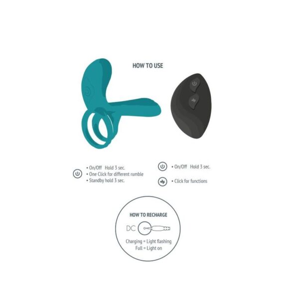 Xocoon Couples Vibrator — Vibrating Cock Ring, Green — Cock Rings — view 8