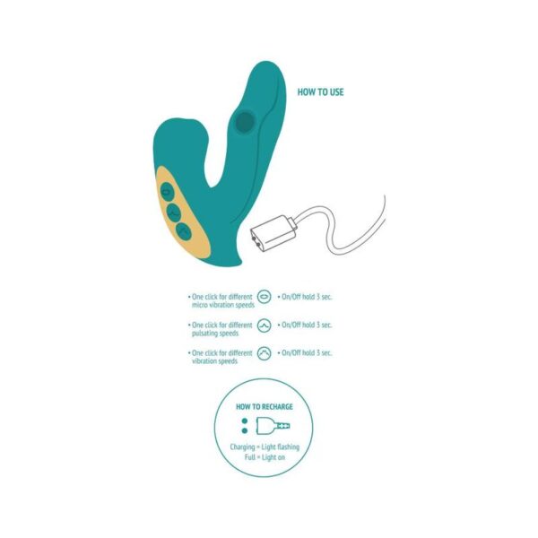 Xocoon Eternal Love — Rabbit Vibrator, Green — Air Pulse Vibrators — view 6