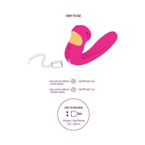 Xocoon Celestial Love — Rabbit Vibrator, Fuchsia — Air Pulse Vibrators — view 6
