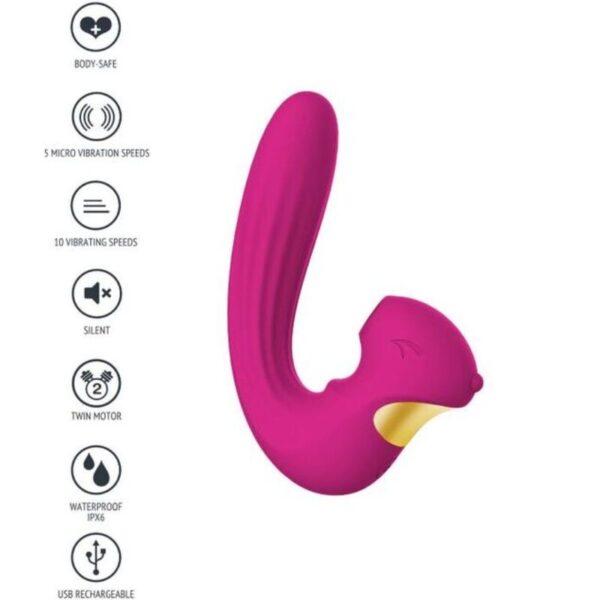Xocoon Celestial Love — Rabbit Vibrator, Fuchsia — Air Pulse Vibrators — view 11
