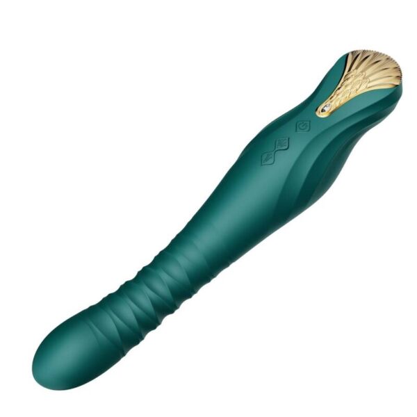 Zalo King — Thrusting Vibrator, App-Controlled, Green — App-Controlled Sex Toys — view 9
