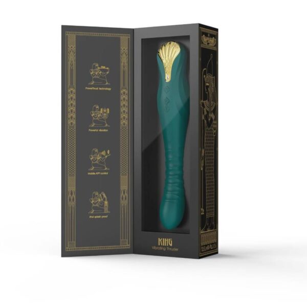 Zalo King — Thrusting Vibrator, App-Controlled, Green — App-Controlled Sex Toys — view 11