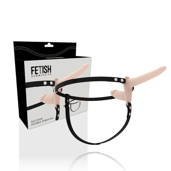 Fetish Submissive — Double Strap-On, Silicone, Flesh — Double Penetration Strap-Ons — view 2