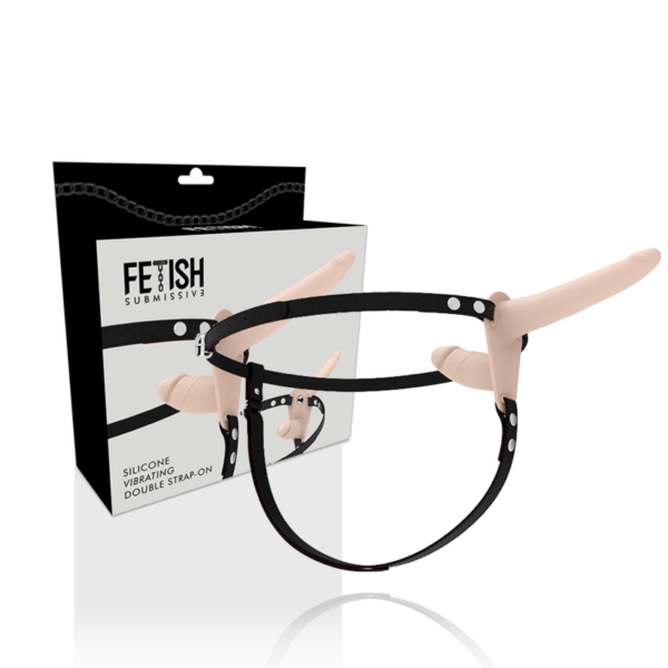 Fetish Submissive Double — Vibrating Strap-On, Silicone, Flesh — Double Penetration Strap-Ons — view 6