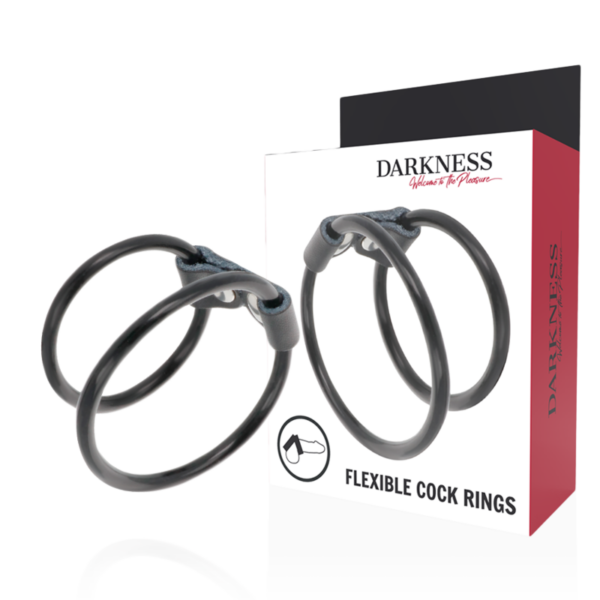 Darkness Double — Cock Ring, Leather and Rubber — Classic Cock Rings