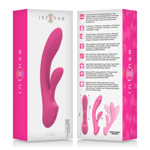 Intense Luigi — Rabbit Vibrator, Rechargeable, Pink — Rabbit Vibrators — view 7