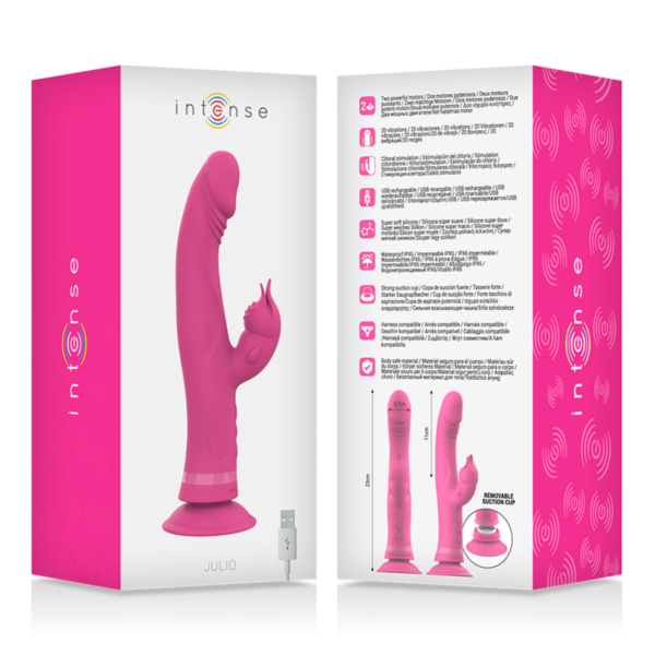 Intense Julio — Rabbit Vibrator, Suction Cup, Pink — Rabbit Vibrators — view 2