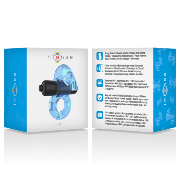 Intense Fry — Vibrating Cock Ring, Waterproof, Blue — Cock Rings — view 5