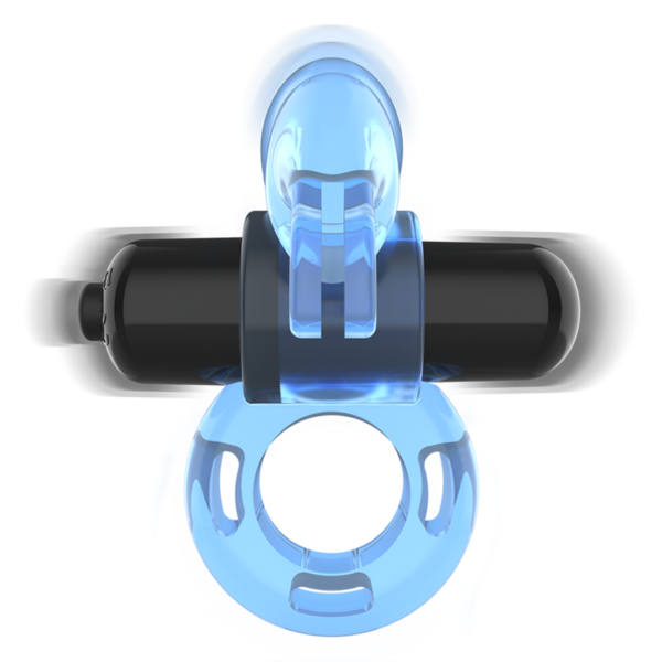 Intense Fry — Vibrating Cock Ring, Waterproof, Blue — Cock Rings — view 3