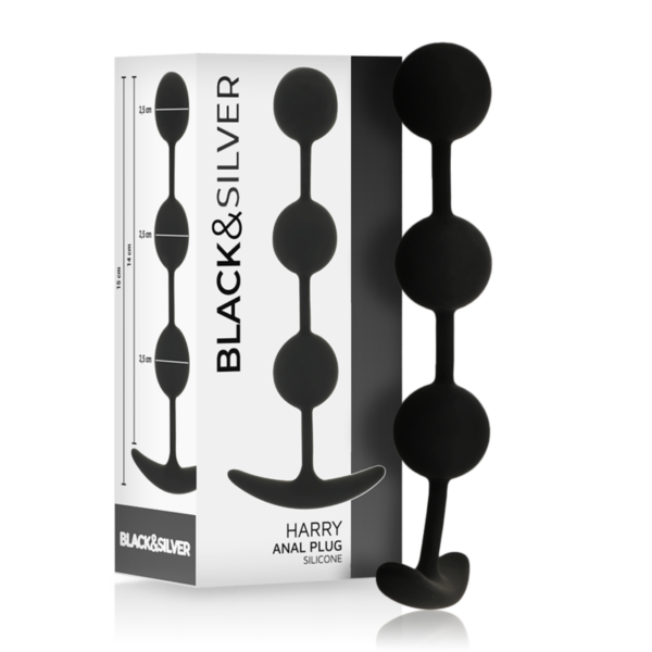 Black & Silver Harry — Anal Beads, Silicone
