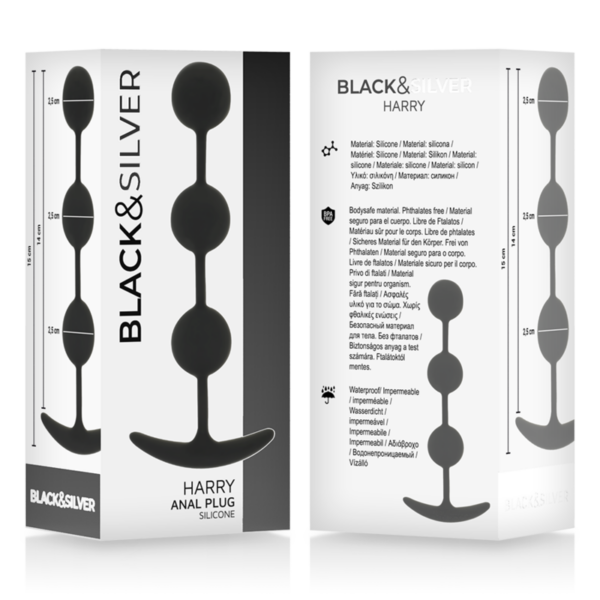 Black & Silver Harry — Anal Beads, Silicone — view 4