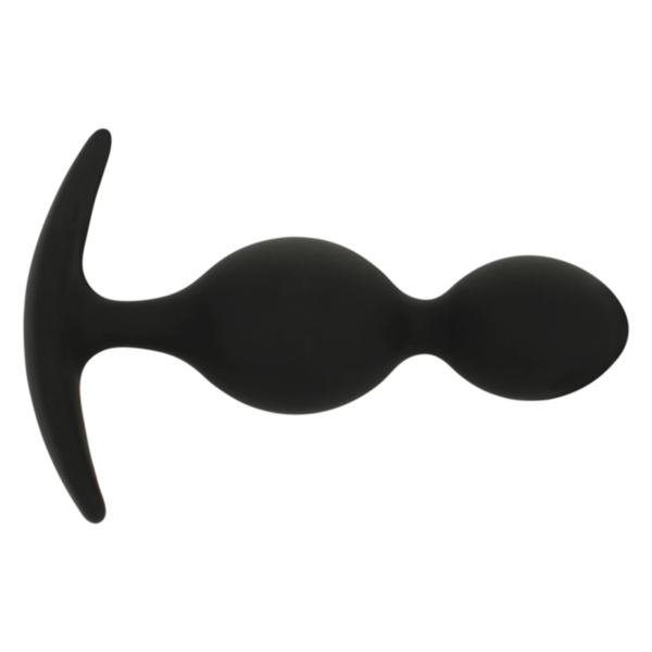 Black & Silver Orson — Silicone Butt Plug, 9.5 cm — Anal — view 3