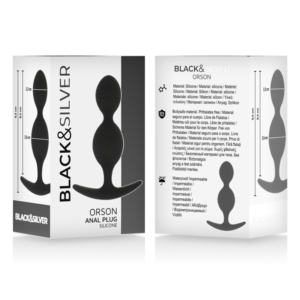 Black & Silver Orson — Silicone Butt Plug, 9.5 cm — Anal — view 2