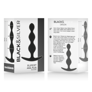 Black & Silver Rupert — Anal Beads, Silicone — view 2