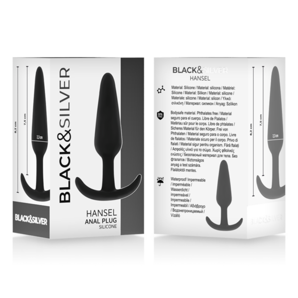 Black & Silver Hansel — Silicone Butt Plug, 8.2 cm — Anal — view 5