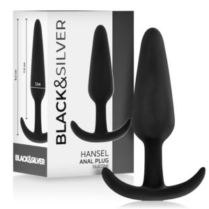 Black & Silver Hansel — Silicone Butt Plug, 8.2 cm — Anal — view 2