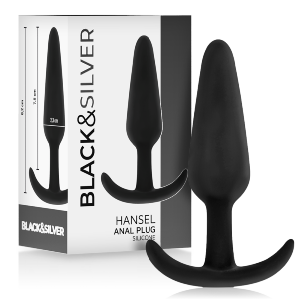 Black & Silver Hansel — Silicone Butt Plug, 8.2 cm — Anal — view 2