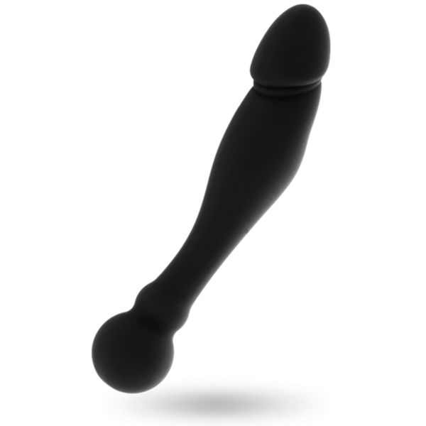 Black & Silver Karl — Dual Density Dildo, 18 cm — Anal