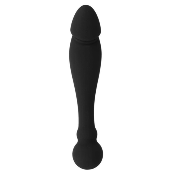 Black & Silver Karl — Dual Density Dildo, 18 cm — Anal — view 3
