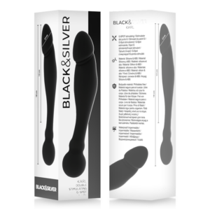 Black & Silver Karl — Dual Density Dildo, 18 cm — Anal — view 2