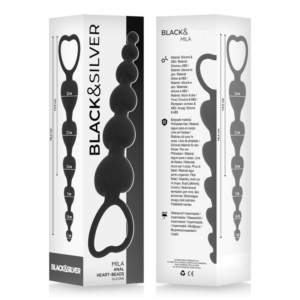 Black & Silver Mila — Anal Beads, Silicone — view 2