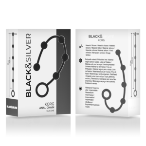 Black & Silver Korg — Anal Beads, Silicone — view 4