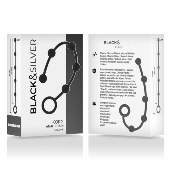 Black & Silver Korg — Anal Beads, Silicone — view 4
