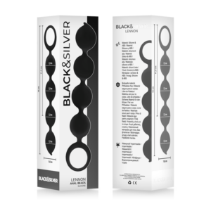 Black & Silver Lennon — Anal Beads, Silicone — view 4