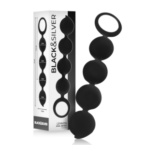 Black & Silver Lennon — Anal Beads, Silicone — view 2