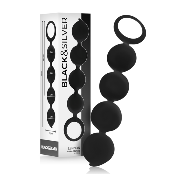 Black & Silver Lennon — Anal Beads, Silicone — view 2