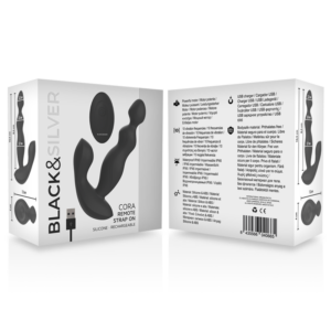 Black & Silver Cora — Vibrating Butt Plug, Remote Control — Anal — view 4