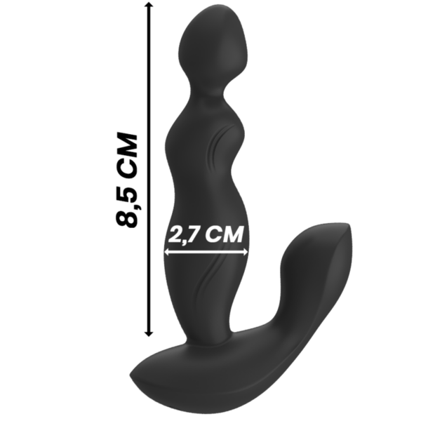 Black & Silver Cora — Vibrating Butt Plug, Remote Control — Anal — view 3