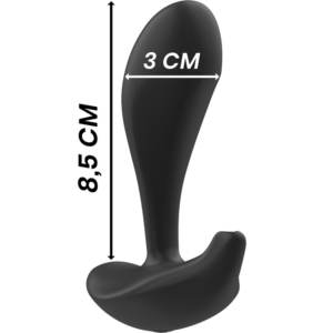 Black & Silver Dwayne — Vibrating Butt Plug, Remote Control — Anal — view 2