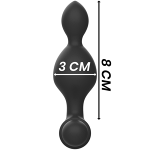 Black & Silver Tucker — Vibrating Butt Plug, 8 cm — Anal — view 2