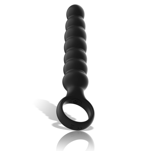 Black & Silver Bob — Vibrating Butt Plug, Rechargeable — Anal — view 4