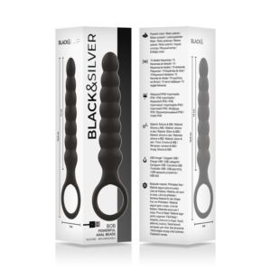 Black & Silver Bob — Vibrating Butt Plug, Rechargeable — Anal — view 3
