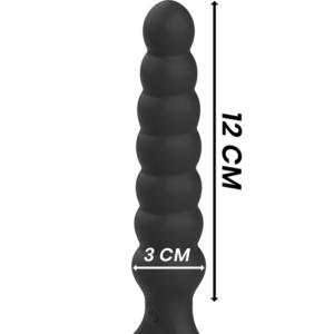 Black & Silver Bob — Vibrating Butt Plug, Rechargeable — Anal — view 2