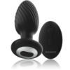Black & Silver Wells — Vibrating Butt Plug, Remote Control — Anal