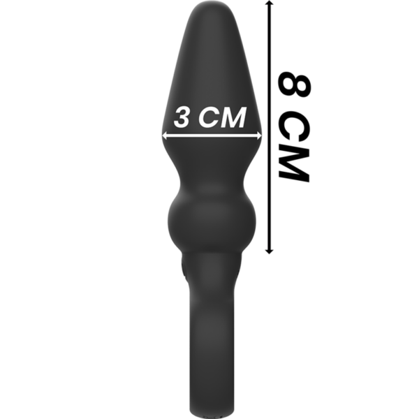Black & Silver Ozzy — Vibrating Butt Plug, Rechargeable — Anal — view 4